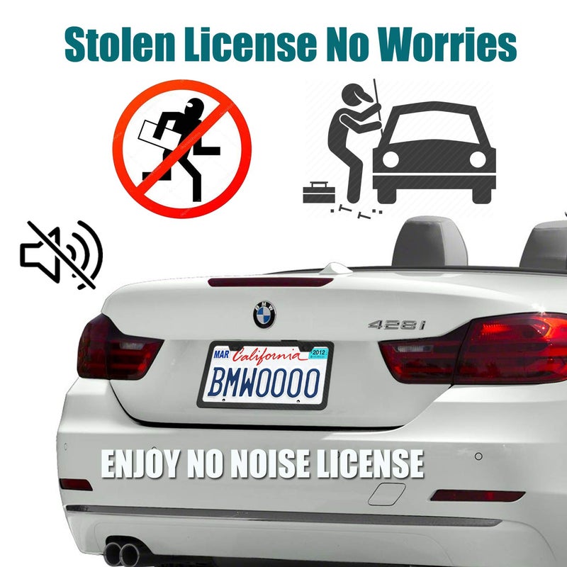BGGTMO Anti Theft License Plate Frames - Carbon Fiber Metal Aluminum Number Plate Holders, Stainless Steel Anti Theft Screws, Fit US Car Front and Rear Car Tag Cover - Image 5